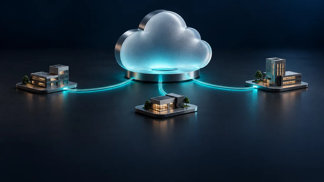 Illustration du cloud reliant des entreprises